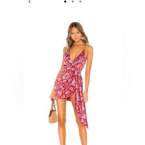 Lovers + Friends Red and Purple Floral Dress